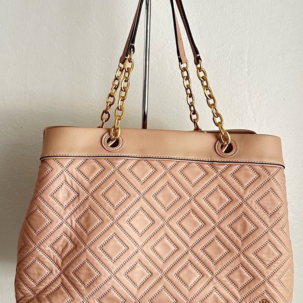 Tory Burch Flemming Triple Compartment Leather Tote Bag